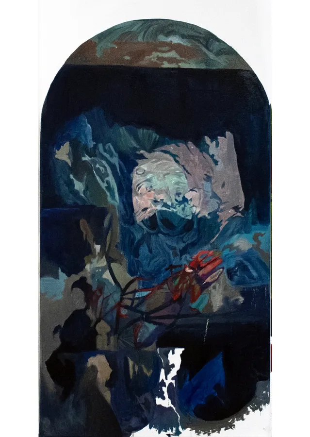 Image of Holy Water by , size: 70x40cm, made of oil on canvas, Painting medium, part of the Malleus Maleficarum series, priced at €450